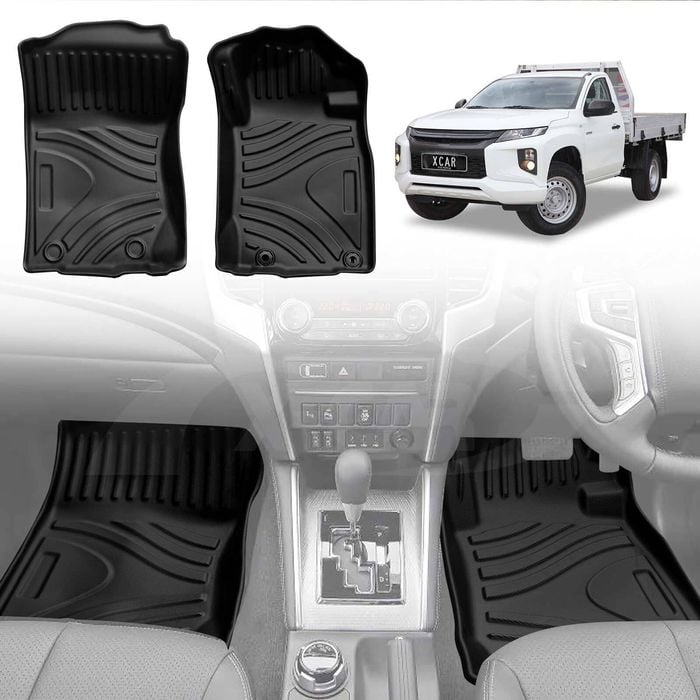 3D Floor Mats for Mitsubishi Triton MQ MR Single Cab 2015-2024 Heavy Duty Carpet Liners Set