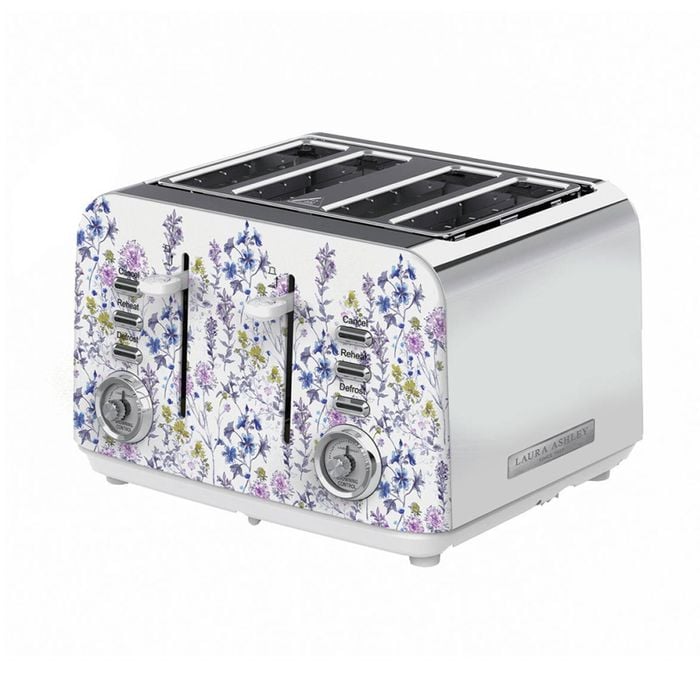 Laura Ashley Stainless Steel 4 Slice Toaster - Wild Meadow