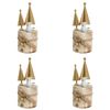 4x LVD Metal/Wood Xmas Trees Bird Stump Christmas Holiday Decoration 7x18.5cm