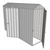 Build-a-Shed 0.8 x 3 x 2.1m Gable Single Hinged Door Shed with Single Hinged Side Door - Zinc
