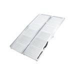 EQUIPMED 123cm Portable Folding Aluminium Access Ramp 272kg Rated, Silver, for Wheelchair, Mobility Scooter