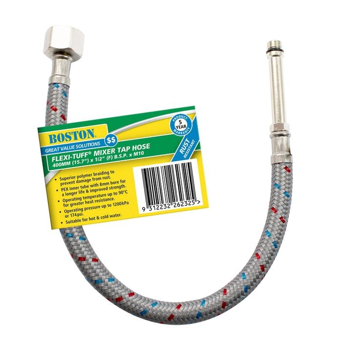 BOSTON 400mm FLEXI-TUFF Extended Tail Mixer Tap Hose