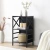 Homfurn 3 Tier Industrial Bookcase With Metal Frame And Backboard,low Rustic Brown Book Shelf,book Case For Small Spaces