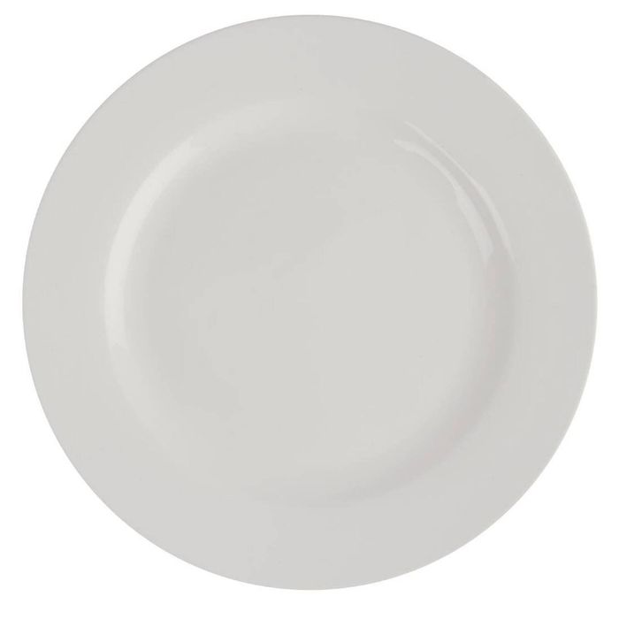 Olympia Lumina Round Plates Wide Rim White 200mm 6 Pack