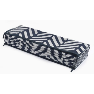 Fab Habitat 180x270cm Navy Blue Fresno Chevron Recycled Plastic Outdoor Rug