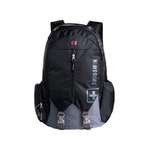 Swisswin Swiss waterproof 15.6" laptop School Travel Backpack Black