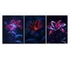 3pcs Lily Flowers Dark Floral Beauty Print 100% Australian Made 3 x 40x60cm (Metal Print)