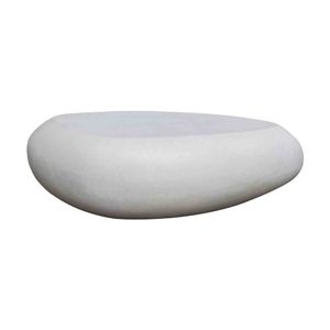 Modern Furniture ROCCO  Indoor & Outdoor Pebble Coffee Table - White Concrete