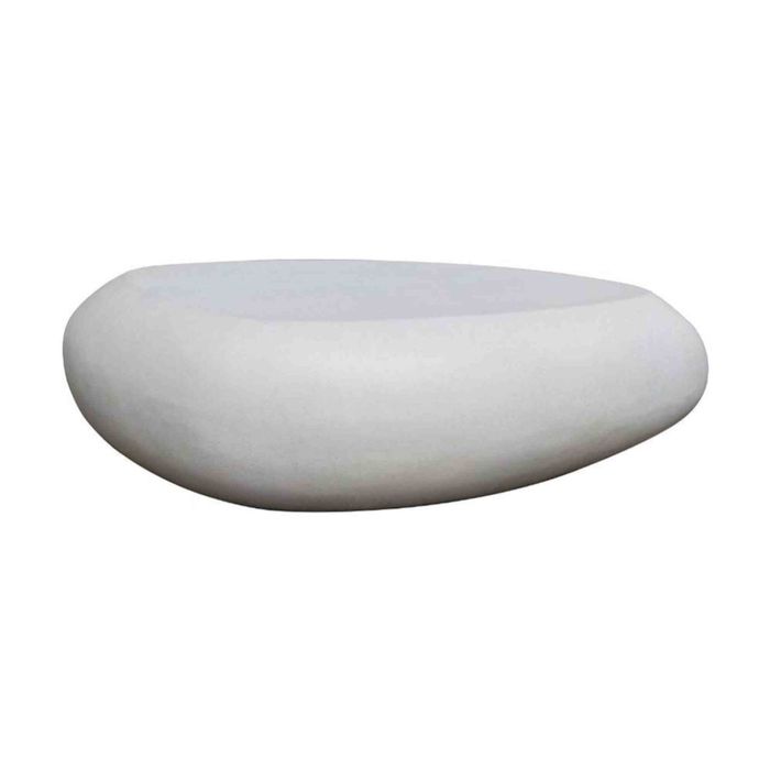 Modern Furniture ROCCO  Indoor & Outdoor Pebble Coffee Table - White Concrete