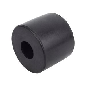 Sunrise Rubber Roller Round Cap 2 1/2" 17mm Bore Black - Brr202