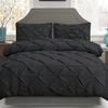 Giselle Quilt Cover Diamond Pinch Pleat - King Black