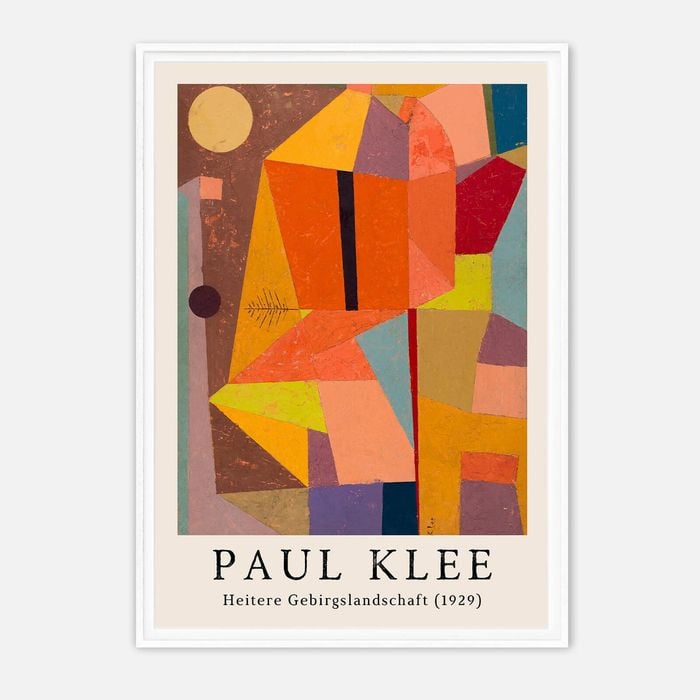 Galrie Vintage Paul Klee's Heitere Gebirgslandschaft (1929) -Vibrant Abstract Art Print, White Frame, A1 60 x 84cm (23 x 33inch)