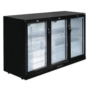 Polar G-series Back Bar Cooler Fridge G-series 3 Hinged Glass Doors 850x1350x520mm Commercial Beer Bottle Storage 320ltr