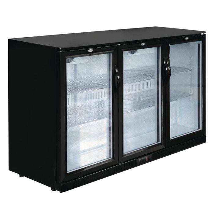 Polar G-series Back Bar Cooler Fridge G-series 3 Hinged Glass Doors 850x1350x520mm Commercial Beer Bottle Storage 320ltr