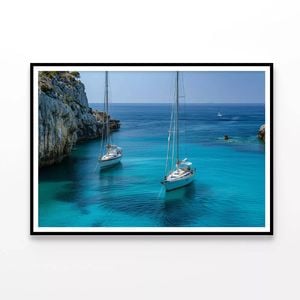 Couple of Boats, Sky  Print 100% Australian Made 120x90cm  (Poster)