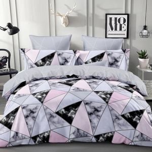 Dreamfields Super King Marble Geometric Design Quilt/Duvet/Doona Cover Set
