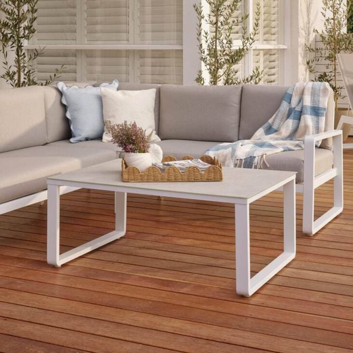 Mimosa Cordoba Aluminium Coffee Table White