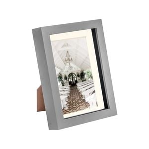 Nicola Spring Acrylic 3D Box Photo Frame with 4" x 6" Mount - 5" x 7"  - Grey