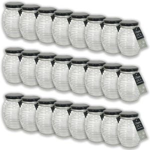 24PK Glass & Co Cleo Round Honey Pot Black Metal Lid Jar 500ml Clear