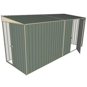 Build-a-Shed 1.5 x 4.5 x 2m Sliding Door Tunnel Shed with Side Door - Green