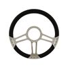 Cal Custom 14" Boost Billet Aluminium 9 Bolt Steering Wheel Black Leather Full-Wrap