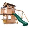 Lifespan Kids Darlington Swing Set Cubby Play Centre With 2.2m Green Slide
