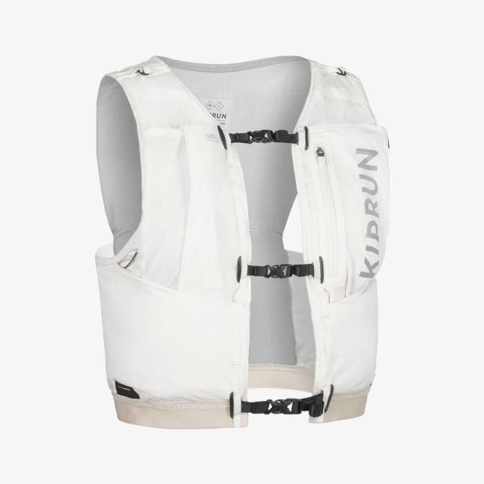 Decathlon - Unisex Trail Running Competition Water Bottle Holder Vest - Kiprun Vest 5l White - Eu M - L