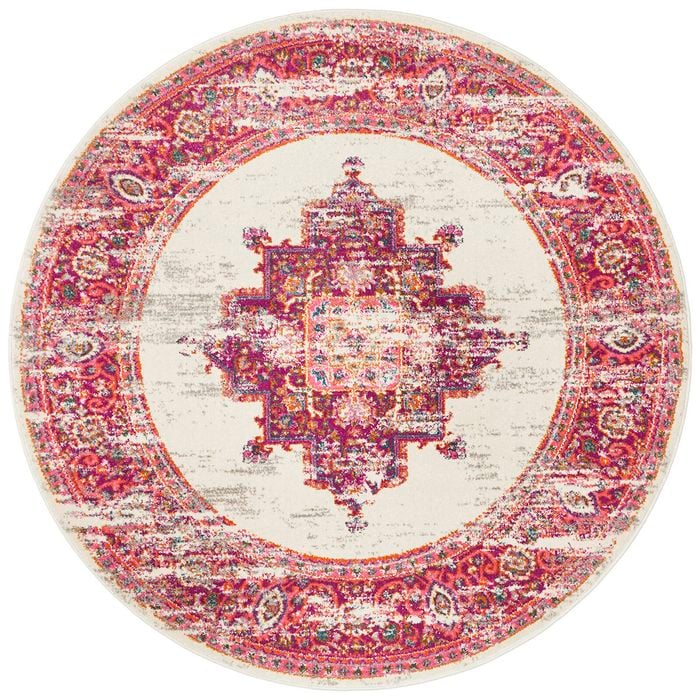Garden 211 Off White 240x240cm - Large Round Transitional Pet Friendly Indoor Rug
