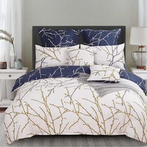 Fabric Fantastic Tree Reversible King Size Beige Quilt/doona/duvet Cover Set