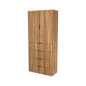 Lugna 2048 x 900 x 380mm Cove 3 Shelf 4 Drawers Double Door Storage Cabinet