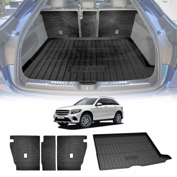 3D All Weather Boot Liner Back Seat Protector Combo for Mercedes-Benz GLC Class 2015-2022
