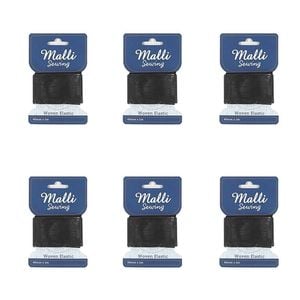 6pk Malli Sewing Soft Elastic Band Flexible Diy Sewing Cord 40mm X 1m Assorted