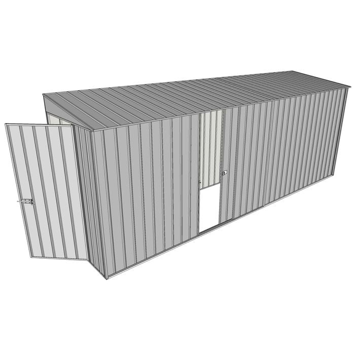 Build-A-Shed 1.2 x 5.2 x 2.0m Skillion Single Sliding Side Door Shed - Zinc