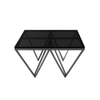 Elegant Collections Silver Black Pyramid Side Table