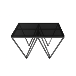 Elegant Collections Silver Black Pyramid Side Table