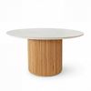 Avila 150cm Flute Round Dining Table Ceramic Stone Top Natural