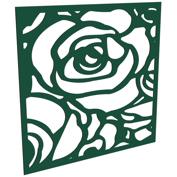 ProtectorAl 300-1200w x 300-1200h Dark Green/Gloss White Roses Unframed Composite Deco Panel