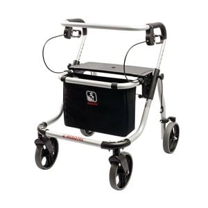 Euro Rollator Walker - Lightweight & Adjustable Mobility Aid With Large Wheels - Tall