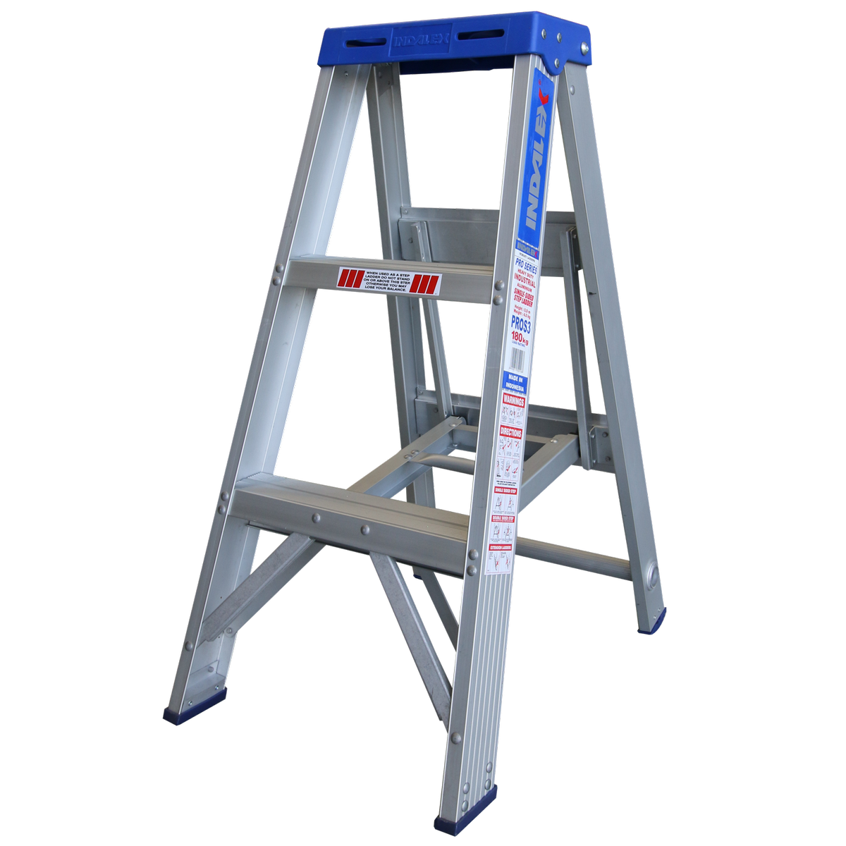 INDALEX 0.9m Industrial Aluminium 180KG Pro Series Single Sided Step ...