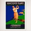 Galrie Vintage Vancouver Island Golf Travel Poster - A Nostalgic Home Decor, White Frame, A4 21 x 30cm (8 x 12inch)