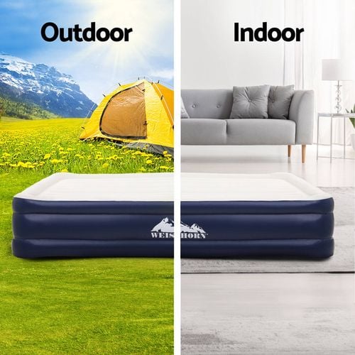 Weisshorn Air Mattress Single Inflatable Bed 46cm Air bed Grey Bunnings Australia