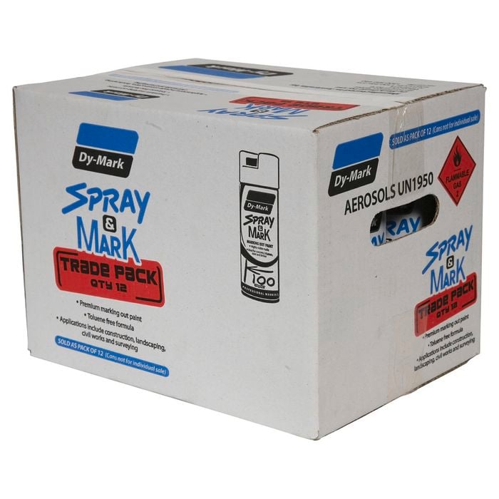Dy-Mark 350g Fluro Pink Spray & Mark Spray Paint - 12 Pack