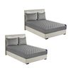 SOGA 2 Pack Grey Queen Cross-Hatch Quilted Mattress Cover Sets with 4 Pillowcases