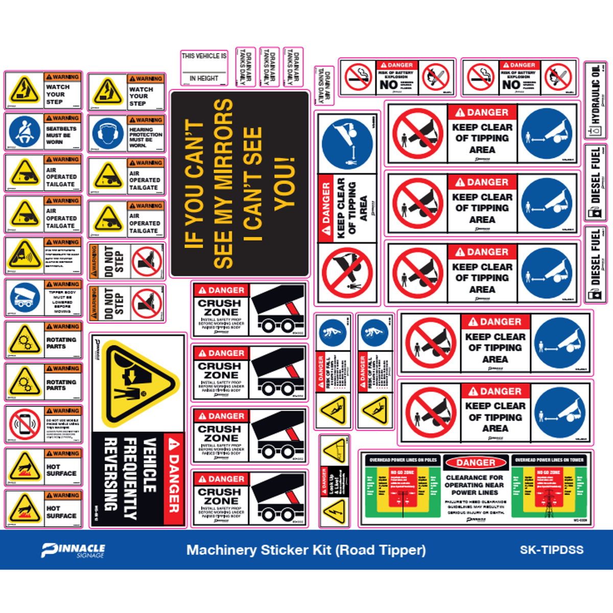 Pinnacle Road Tipper Machinery Sticker Kit - Bunnings Australia