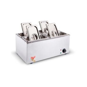 SOGA Stainless Steel 4 X 1/2 GN Pan Electric Bain-Marie Food Warmer with Lid