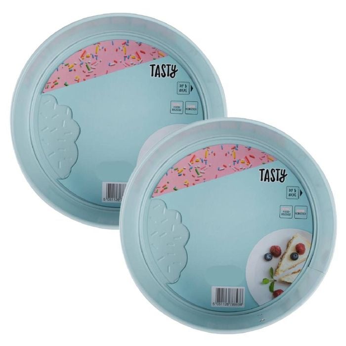 Tasty Non Stick 24cm Round Springform Round Cake Tin | 2 Pack