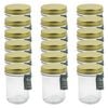 18PK Glass & Co Olivia Round Metallic Lid Jar Container 240ml Clear Assorted
