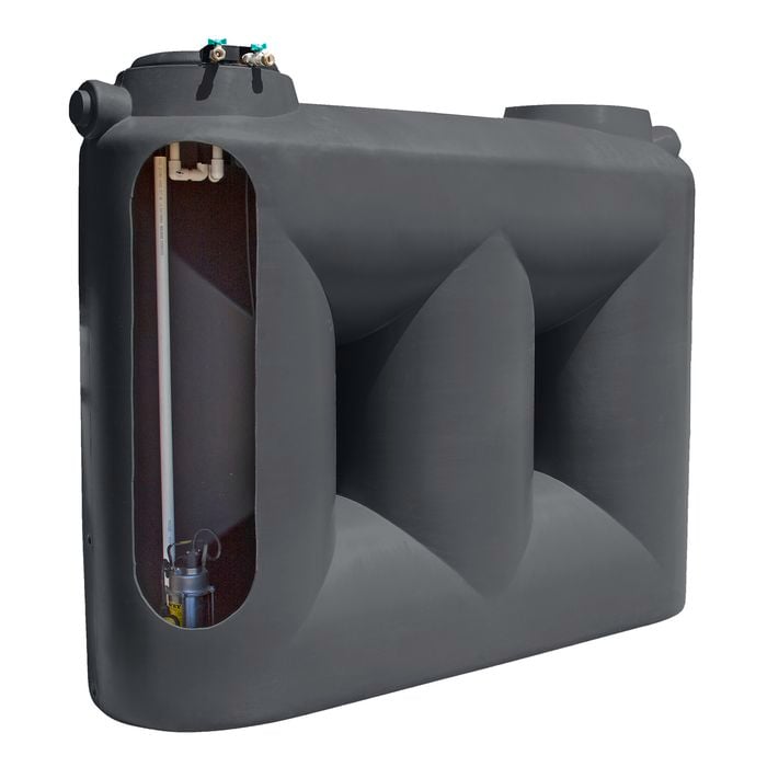 Clark Tanks 5000L Slate Grey Tradepack Tank And Davey Evo MK2 Pump
