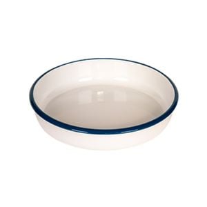 Urban Style Enamelware 24cm/2L Round Bowl w/ Blue Rim - White