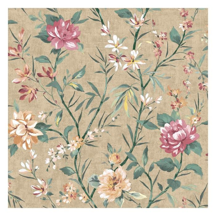 Sazanka Taupe Floral Wallpaper 10.05m x 53cm